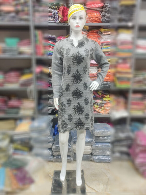 Readymade Winter Woolen Kurtis With Pockets For Womens - Image 2