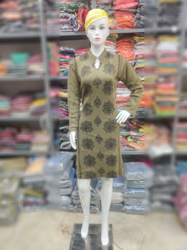 Readymade Winter Woolen Kurtis With Pockets For Womens - Image 3