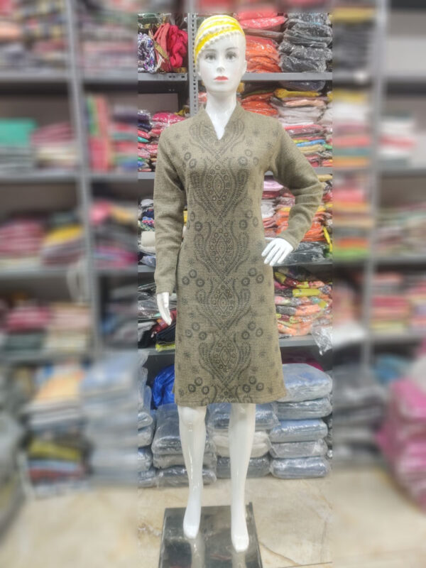 Readymade Winter Woolen Kurtis With Pockets For Womens - Image 4